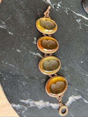 Patrizia Daliana amber Glass Cameo Link Bracelet
